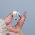 wholesale S925 Sterling Silver Ya Xi Small Design Freshwater Pearl Ring for Women, Elegant and Versatile, Luxurious High-End Feel Adjustable Ring-0-0