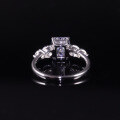 wholesale S925 Sterling Silver with Moissanite 2 Carat D Color Radiant Large Center Stone Ring with Certificate-0-3