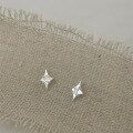 wholesale S925 Sterling Silver Minimalist Four-Pointed Star Stud Earrings, Ins Style Design, Elegant Women's Jewelry M04367-0-3