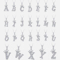 wholesale 925 silver popular 26-letter alphabet necklace for women, stylish and elegant moissanite cross-border collarbone chain-0-0