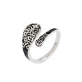 wholesale 925 Sterling Silver Cross Drip Ring Unisex Dark Gothic Style Minimalist Thumb Ring for Men and Women-0-4