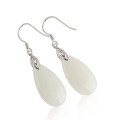wholesale 925 Sterling Silver Inlaid with Hetian Jade Earrings, Hanfu Ear Accessories, Guofeng Ancient Style Jewelry, Large Water Drop Jade Ear Drops-0-4