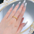 wholesale 925 Silver Satin Brushed Wide Narrow Ring with Zirconia, Mid-Century Style, French Italian Vintage Ring-0-3