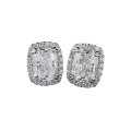 wholesale S925 Silver 2-Carat Earrings, Cushion Cut Simulated Diamond, Fashionable and Versatile Everyday Earrings, Drop Shipping-0-4