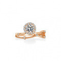 S925 Sterling Silver 1ct Moissanite Women's Wedding Branch Asymmetric Ring-0-3