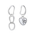 wholesale S925 Sterling Silver Korean-style Geometric Asymmetric Minimalist Heart Earrings, Creative Niche Design Earrings for Women-0-4