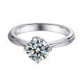 wholesale S925 Sterling Silver D Color Moissanite Ring with GRA Certificate, Light Luxury Minimalist Moissanite Ring, Factory Direct Supply-0-0
