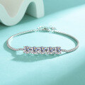 wholesale S925 Sterling Silver Cross-Border European and American Moissanite Tennis Bracelet, Advanced Fashion Adjustable Light Luxury Hand Jewelry Wholesale-0-0