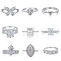 wholesale S925 Sterling Silver High-Carbon Diamond Butterfly Ring, Premium Ins Style Proposal Engagement Jewelry-0-0