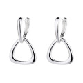 wholesale S925 Sterling Silver Double Loop Triangle Hoop Ear Clasp, Exquisite New Trendy Light Luxury Style with a Niche Design Sense for Women-0-4