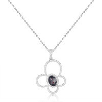 wholesale S925 Sterling Silver New Butterfly Necklace with Natural Black Garnet and Pink Topaz Pendant Sweet Gift-Natural black garnet necklace