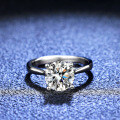 S925 Silver Four-Claw 2-Carat Moissanite Solitaire Engagement Ring-0-0