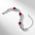 wholesale S925 Sterling Silver New European and American Luxury Full-Diamond Pigeon Blood Red Bracelet for Women with Colored Cultivated Ruby and Sapphire-0-2