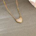 wholesale 925 Silver Small Pendant Necklace Women Zircon Retro Heart-shaped Fashion Jewelry-0-2