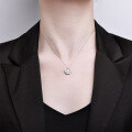 Sterling Silver Women's Necklace with Mosaic Lock Pendant-0-2