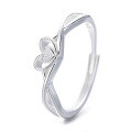 wholesale S925 Sterling Silver Hollow-Out Heart Ring, Niche Luxury Adjustable Index Finger Ring, Xiaohongshu Viral Hit-0-6