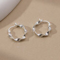 wholesale S925 Sterling Silver Minimalist Spiral Stripe Ear Clasp Ins Style Fresh Design Earrings for Women M04434-0-0