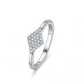 S925 Silver Moissanite Geometric Asymmetric Women's Fashion Stacking Ring-0-4