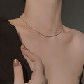 wholesale S925 Sterling Silver Glittering Bare Chain Necklace, Minimalist and Unique Small Luxury Women's Accessory.-0-2