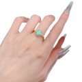 wholesale S925 Silver Gold-Plated Opal Dreamy Blue Courtly Style Luxury Ring-0-4