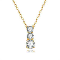 Metal Pendant with 2ct D Color Moissanite Necklace-Set with 2CT moissanite  925 silver