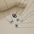 wholesale S925 Sterling Silver INS-style High-end Women's Necklace with Exquisite Blue Eye Design and Creative Evil Eye Pendant Collarbone Chain-0-0