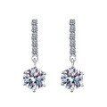 wholesale S925 Sterling Silver Cross-Border Moissanite Earrings for Women, Light Luxury Design Six-Prong Stud Earrings, Elegant Round Ear Jewelry Wholesale-0-4