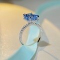 wholesale S925 Sterling Silver Ring for Women with High-Carbon Diamond, Ice-Cut Zircon, and Aquamarine for Cross-Border Live Streaming Wholesale-0-2