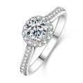 Metal Cross Fork Double-Layer Heart Diamond Ring for Women-0-12