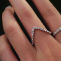 wholesale S925 Sterling Silver Deep V-Shaped Stackable Ring for a Personalized Fashion Statement, European and American Instagram Style-0-3