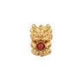 wholesale S925 gold-plated lion dance through-hole spacer beads accessories, handmade DIY design bracelet cord fittings with southern red agate-0-4
