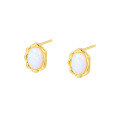 wholesale 925 Sterling Silver Opal Blue Earrings For Women, Minimalist Geometric French-style Design-0-5