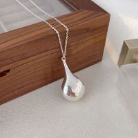 wholesale S925 Sterling Silver Large Teardrop Necklace for Women, Small and Fashionable, Minimalist Spring and Summer Sweater Chain, High-End Feel, New Release-Sterling silver