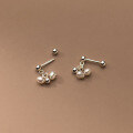 wholesale S925 Sterling Silver Korean Style Minimalist Fashion Beaded Stud Earrings New Spiral Light Bead Earrings M00134-0-0