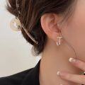 wholesale S925 silver double hook design earrings for women, Korean Dongdaemun creative minimalist style earrings-0-2