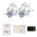 S925 Silver Moissanite Stud Earrings, Ins Style Cross-Border Hot Sale-0-5