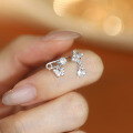 wholesale S925 Sterling Silver Butterfly Paperclip Cross Stud Earrings For Women-0-3