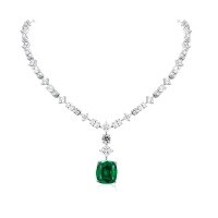 wholesale 925 Silver Gold-Plated Pendant Chain with High-Carbon Diamond Muzo Green, Fashionable Jewelry Versatile Necklace for Women-Muzo Green 925 Silver