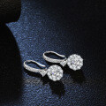 S925 Silver Moissanite Luxury Round Earrings, Factory Direct Wholesale-0-0