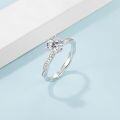 wholesale S925 Sterling Silver Fashionable and Luxurious Moissanite Ring, Finger-Wrapped Design with 1-Carat Gemstone Moissanite Engagement Ring-0-2