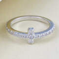 wholesale S925 Sterling Silver T-Shaped Stacking Ring with Full-Circle Diamonds, Ins Style, Minimalist and Versatile, Popular Wholesale for Cross-Border European and American Markets-0-1