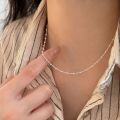 wholesale S925 Sterling Silver Simple Round Bead Chain Necklace for Women, New Trendy Versatile Minimalist Design Small Collarbone Pendant-0-4