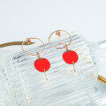 wholesale 925 silver freshwater pearl round earrings, red, fashionable and elegant, popular women's summer earrings,-0-0