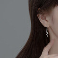 wholesale S925 silver snake-shaped ear clips, European and American style, trendy, minimalist, animal-inspired hoop earrings, ear accessories G6963-0-3