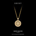 S925 Silver Gilded 18K Gold Plated Rose Window Pendant Necklace-0-4