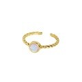 wholesale S925 Sterling Silver Korean Version Ins Light Luxury Zircon Ring Vintage Personality Moonstone Open Adjustable Ring for Women-0-4