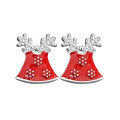 wholesale 925 Sterling Silver Christmas Red Bell Earrings for Women, Small and Minimalist New Arrival High-end Autumn Winter Stud Earrings-0-4