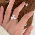 wholesale S925 Sterling Silver Camellia Flower Ring for Women, Korean New Edition Luxury Elegant High-End Sense Design Band-0-1