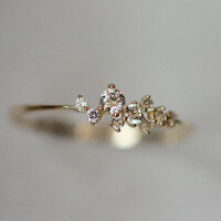 wholesale S925 Sterling Silver Exquisite Minimalist Advanced Niche Irregular Diamond-Inlaid Starry Dots Ring R02290-S925 Silver Ring Silver US 7