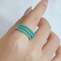 wholesale S925 Silver Vintage French Style Turquoise Minimalist Stacking Ring Elegant Band Live Streaming Supply Chain-0-3